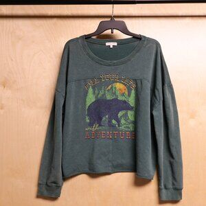 Pretty Rebel ‘Fill Your Life With Adventure’ Cropped Crewneck Women's Sz XL